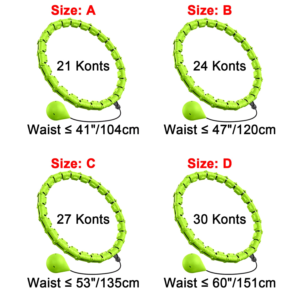 Weighted Adjustable Smart Hula Circle Sport Hoops Weight Loss Exercise Detachable Knots