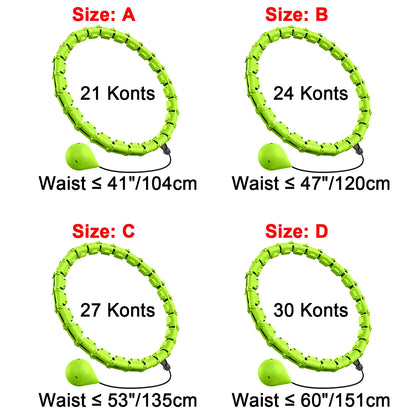 Weighted Adjustable Smart Hula Circle Sport Hoops Weight Loss Exercise Detachable Knots