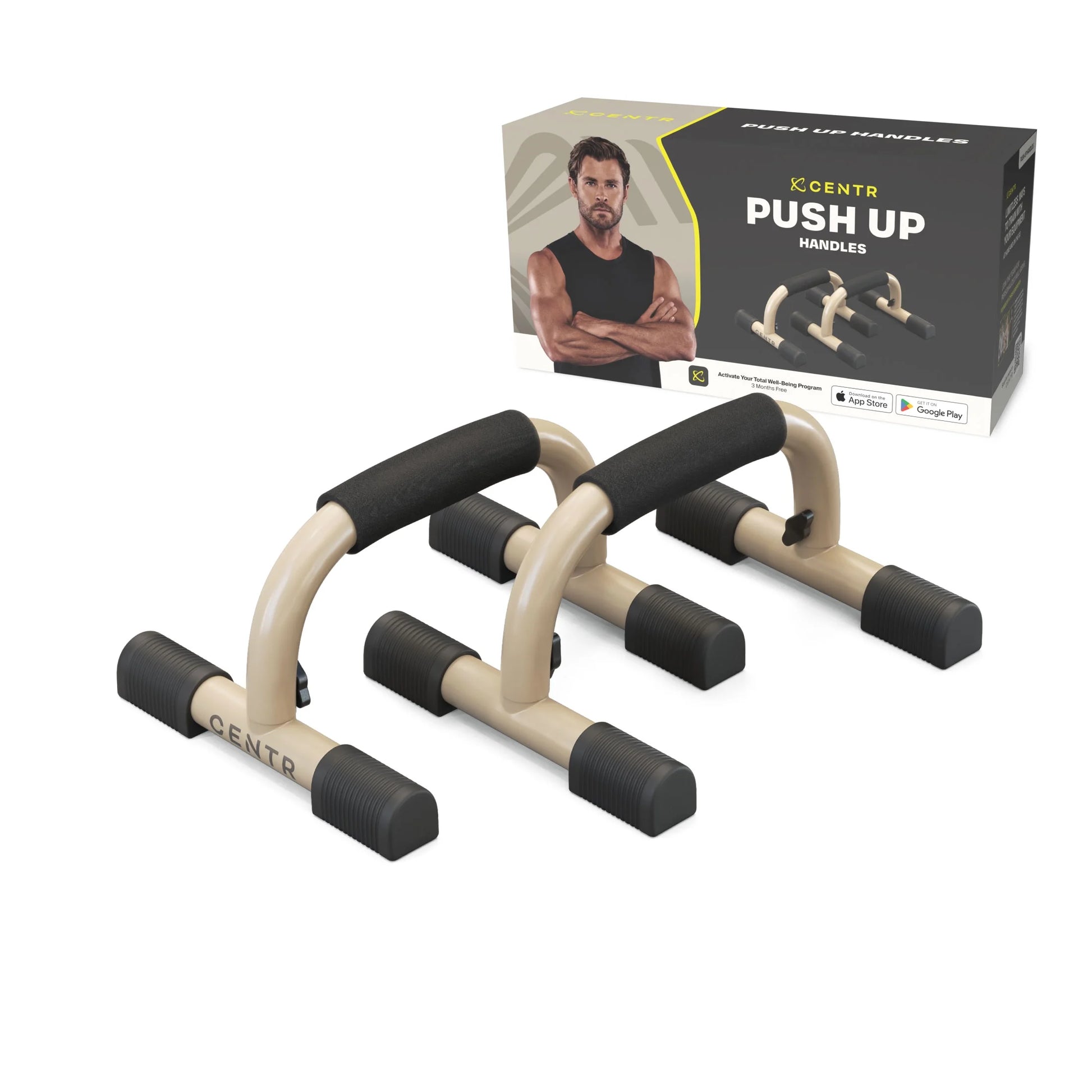 by Chris Hemsworth Push up Handles, Push up Bars + 3-Month Membership