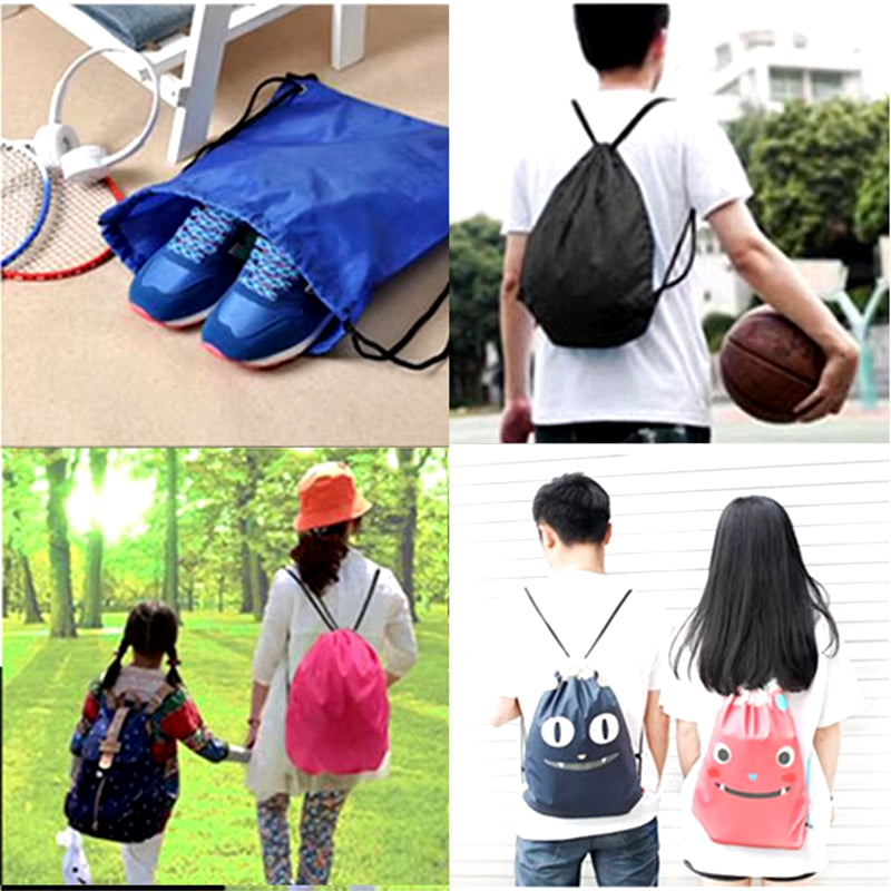 Waterproof Gym Bag Drawstring Sack Fitness Travel Outdoor Backpack DIY Daybag Shopping Bags Swimming Basketball Yoga Sports Bags