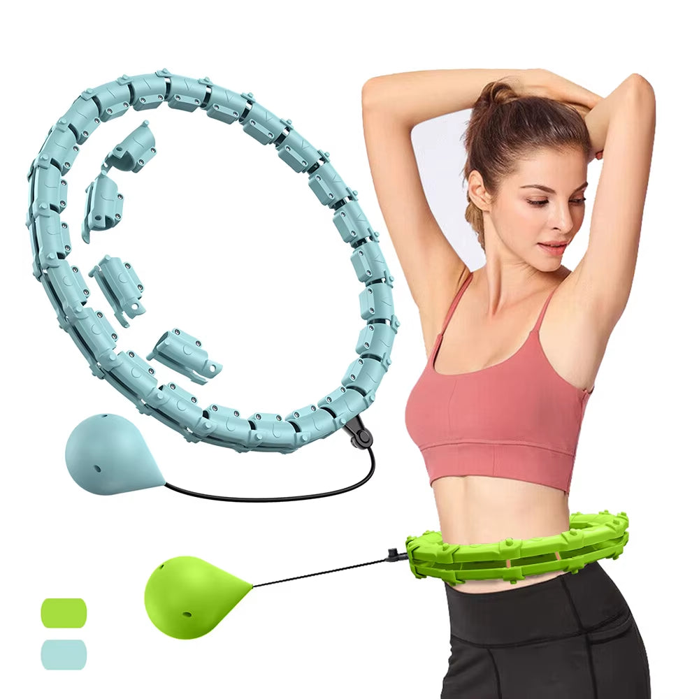 Weighted Adjustable Smart Hula Circle Sport Hoops Weight Loss Exercise Detachable Knots